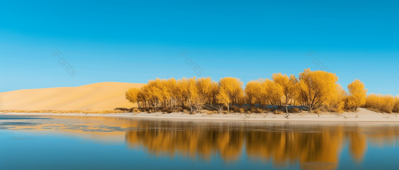 实拍秋天大自然下海边的树林背景,高清,摄影图,摄影图片,图片大全,摄影图免费下载